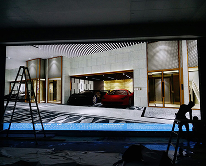 香港荃灣樓盤工程拉布燈箱